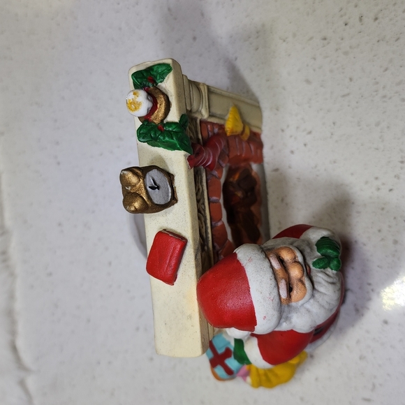 Vintage Porcelain Fireplace with Santa Candle Holder - Picture 3 of 7